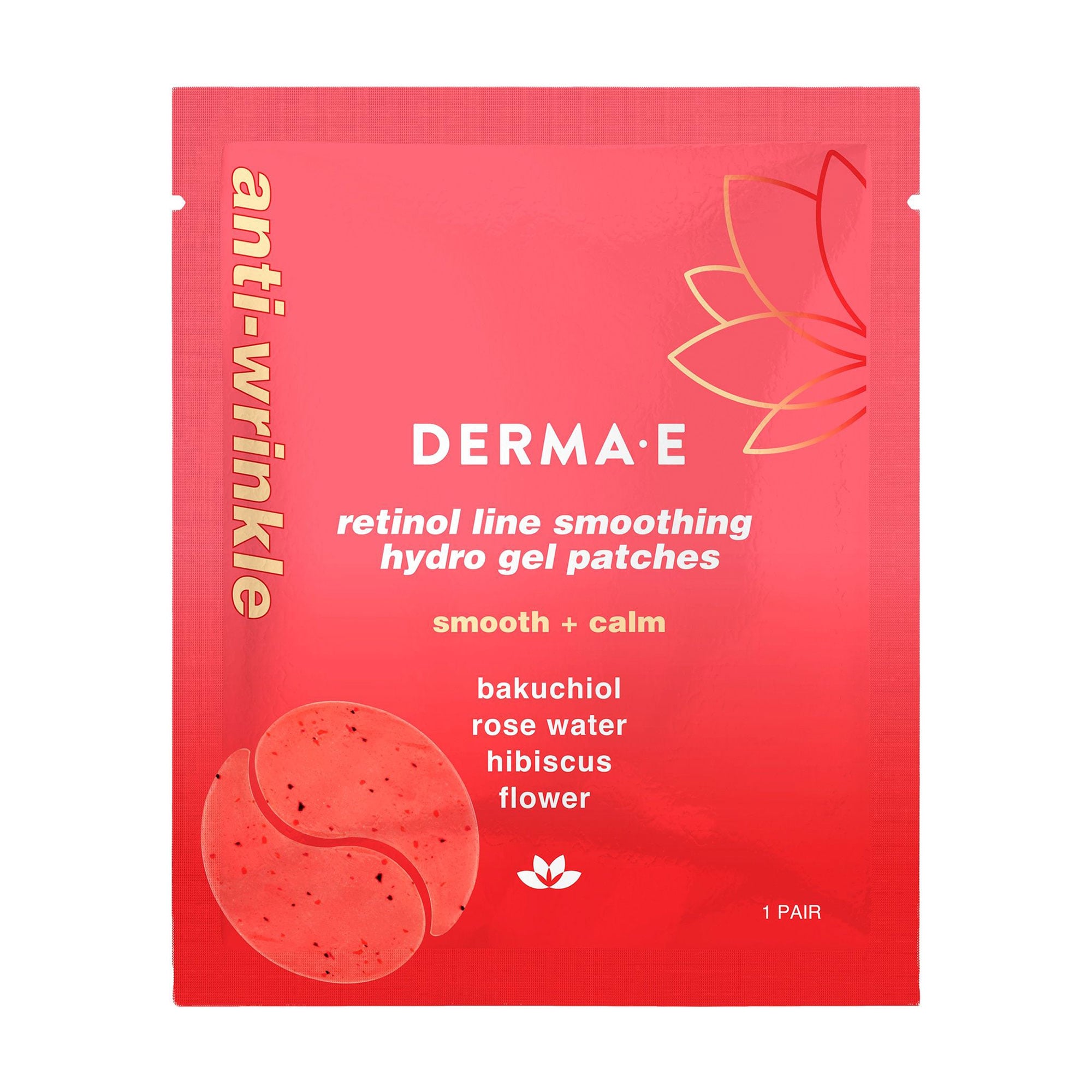 Гідрогелеві патчі для шкіри навколо очей Derma E Retinol Line Smoothing Hydro Gel Patches з ретинолом, 1 пара
